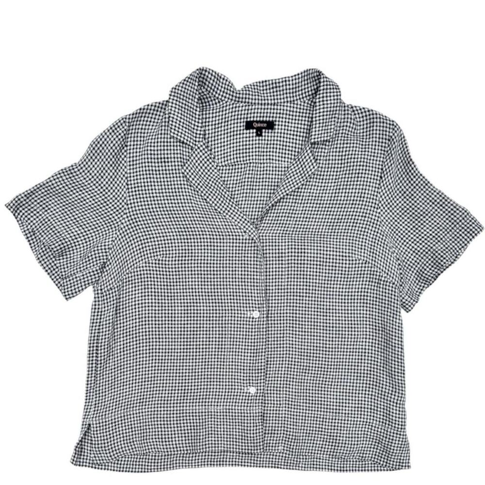 Quince 100 european linen gingham